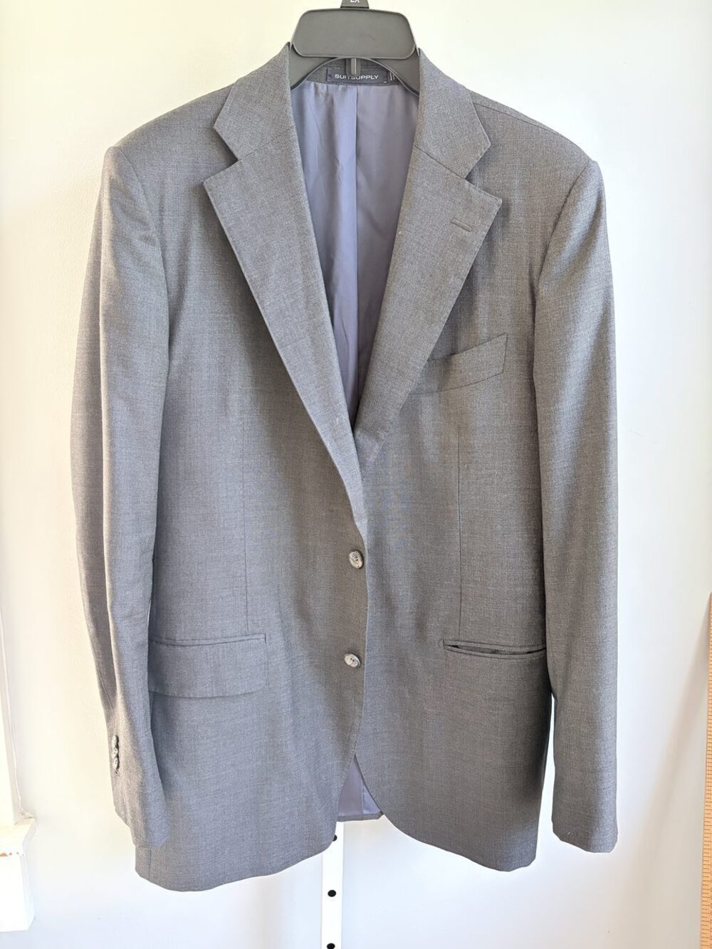 Suitsupply Lazio Gray Wool Blazer Sport Coat Slim 44L EU 106